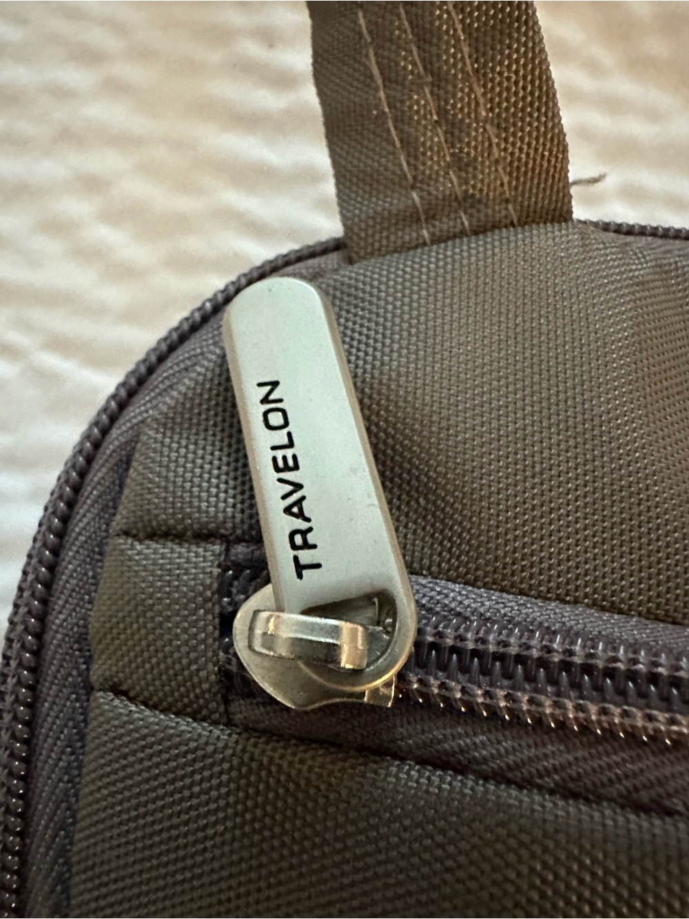 Like New Travelon Anti-Theft Classic Crossbody Bag - Brown Gray - Picture 3 of 11